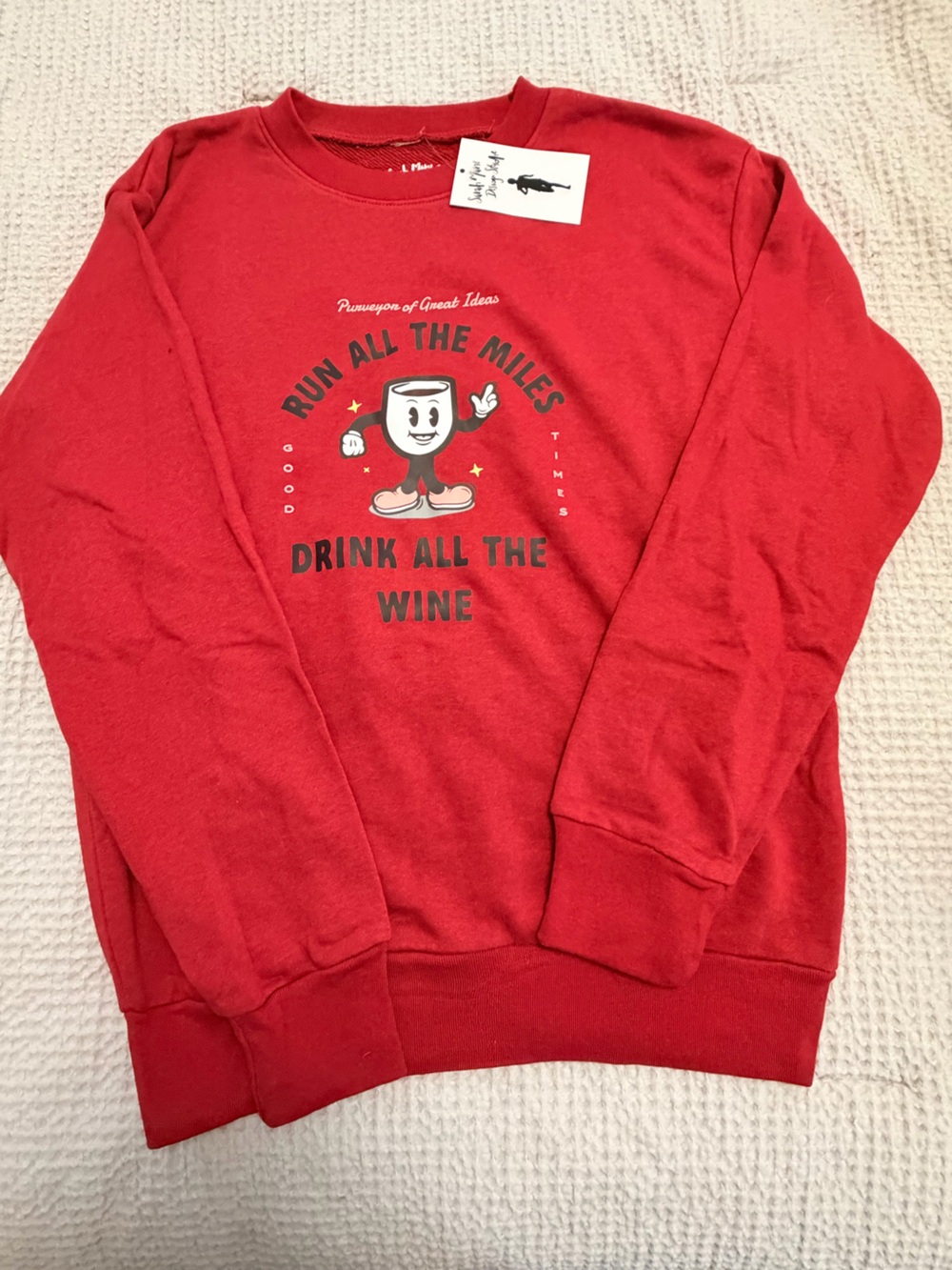 Run All The Miles Red Crewneck Sweatshirt